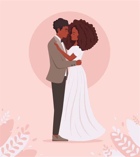 Wedding Couple African American Married Couple Wedding Portrait 2858582 Vector Art At Vecteezy