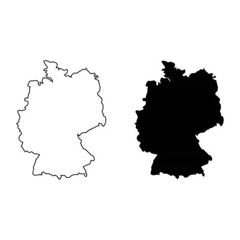 240 Germany Map Outline Vector And Germany Flag Vector Outline