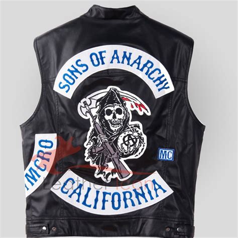 Sonsofanarchy Jax Teller Leather Vest With Patches For Sale Motos