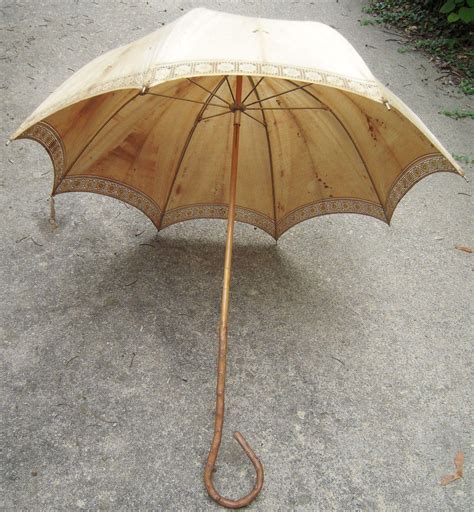 Victorian Era Umbrella Wgnarled Wood Handle 2 From
