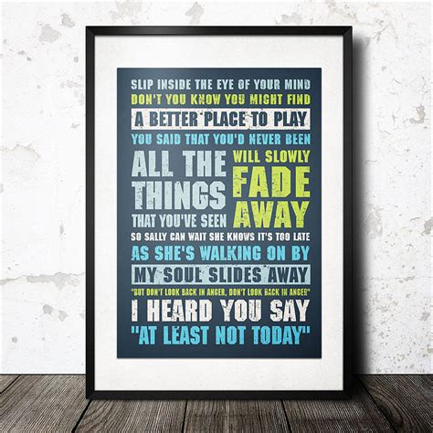 Personalised Favourite Music Lyrics Poster By Magik Moments