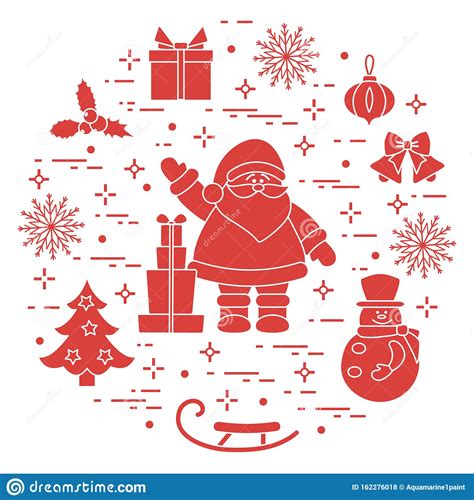 Happy New Year 2020 Merry Christmas Santa Claus Stock Vector