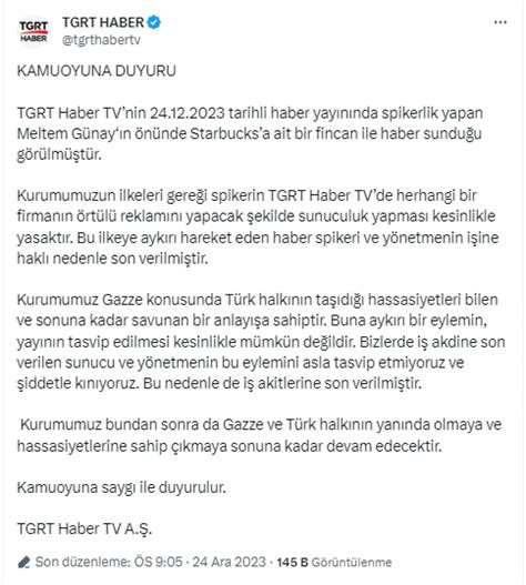 TGRT Haber'de Starbucks krizi!