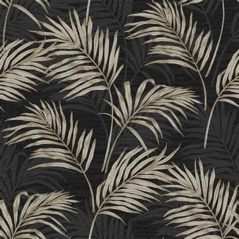 I Love Wallpaper Rio Palm Leaf Wallpaper Black Wallpaper