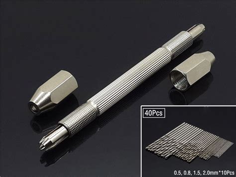 Aluminum Mini Micro Hand Drill Keyless Chuck Pcs Twist Drills Tools