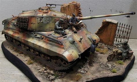 King Tiger Diorama Unknown Modeller Tank Voertuigen Duitse