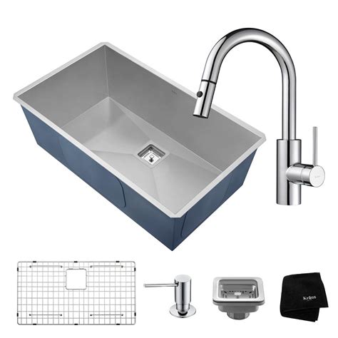 Still, even the best stainless steel sinks can be a bit excessively loud to some ears (water or kitchenware hitting the bottom surface). KRAUS Pax All-in-One Undermount Stainless Steel 32 in ...