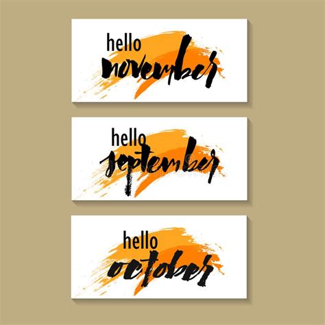 Hello November Hand Written Elegant Phrase Typography Poster Sticker