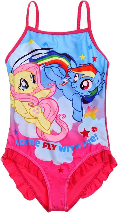My Little Pony Girls Swimming Costume Swimsuit Kids Swimwear Cerise