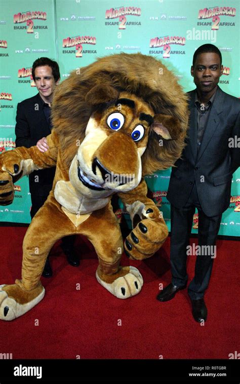 Ben Stiller Chris Rock And Alex The Lion The Premiere Of Madagascar