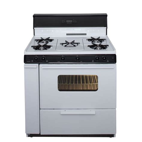 Check that the seals between the appliance and the gas cylinder container are in place and in good condition before connecting the gas. Premier 36 in. 3.91 cu. ft. Freestanding Gas Range with ...