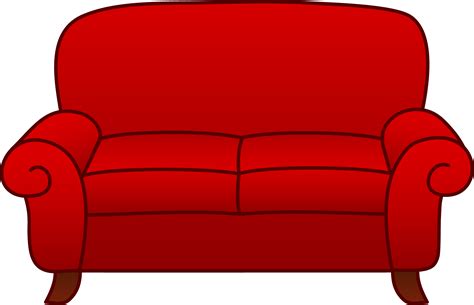 Red Living Room Sofa Free Clip Art