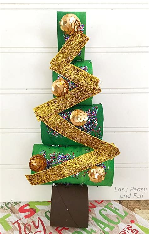 Paper Roll Christmas Tree Craft Easy Peasy And Fun