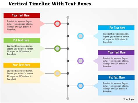 Vertical Timeline With Text Boxes Flat Powerpoint Design Slide01