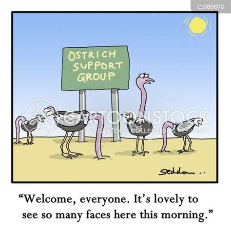 Cartoon Ostrich With Head In Sand Clearly Ostriches Have Plenty Of