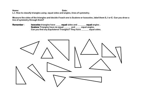Free triangle worksheet for kids. 13 Best Images of Types Of Triangles Worksheet ...