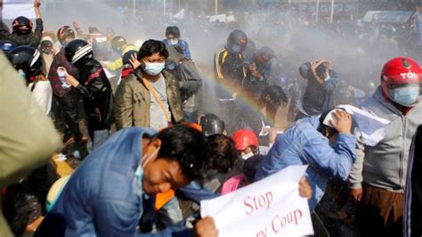 Myanmar Coup Police Use Force As Protesters Defy Ban Bbc News