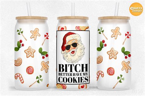 16 Oz Libbey Glass Can Christmas Tumbler Graphic By Craftsfactoryco