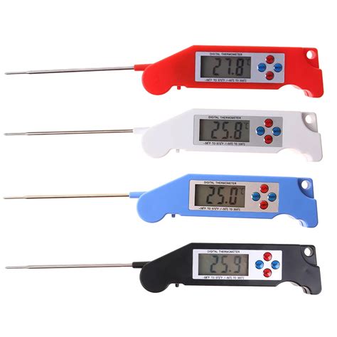 Digital Lcd Folding Food Kitchen Thermometer With Backlight Voice