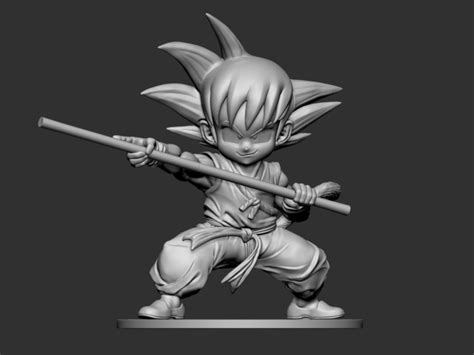 Get it 3d printed for the best price! 3D Printed Son Goku Fan Art for 3Dprint by seberdra | Pinshape