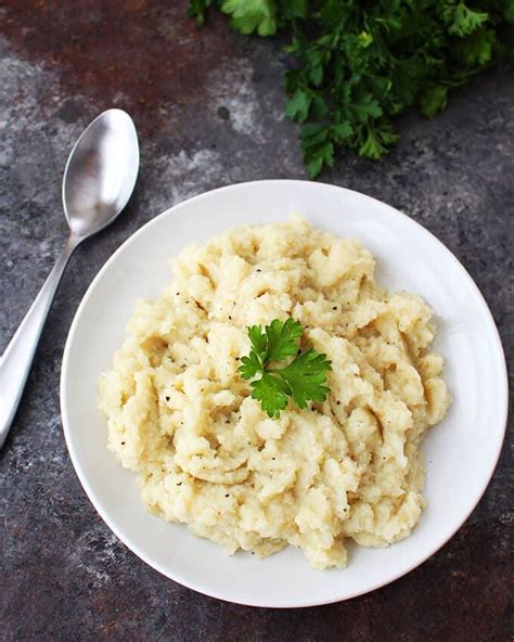 Garlicky Mashed Cauliflower Recipe Vegan Side Dishes Vegan Mashed