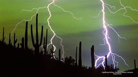 Lightning Strikes Sonoran Desert Arizona Lightning Strikes Sonoran