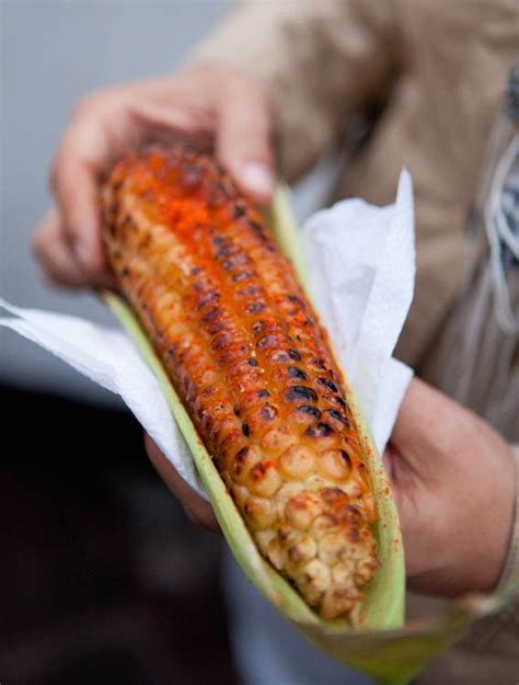 Roasted sweet corn is pretty hard to beat during the summer months. corn roasted with chili from a street vendor in Mexico ...