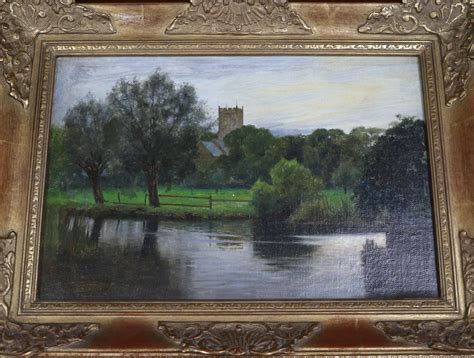 Attributed To William Bright Morris 1844 1896 Oil On Board River