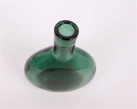 Vintage Emerald Green Glass Bottle Vase Wine Bottle Etsy