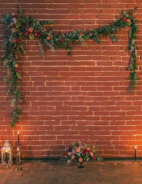 Red Brick Wall With Flower Belt For Event Photography Backdrop Brick