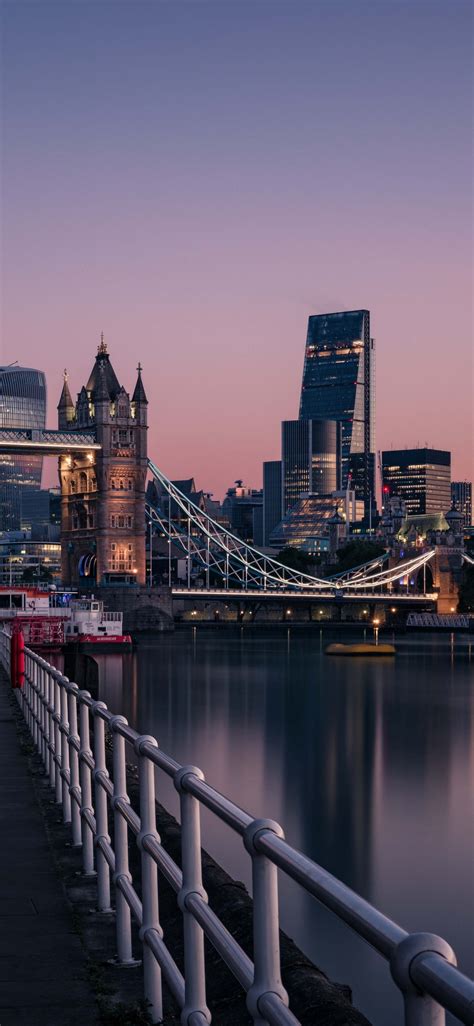 1125x2436 London England Tower Bridge Thames River Cityscape Urban