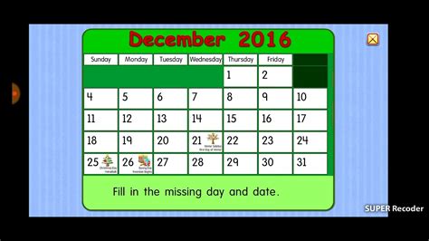 Starfall Calendar For December 3rd 2016 Youtube