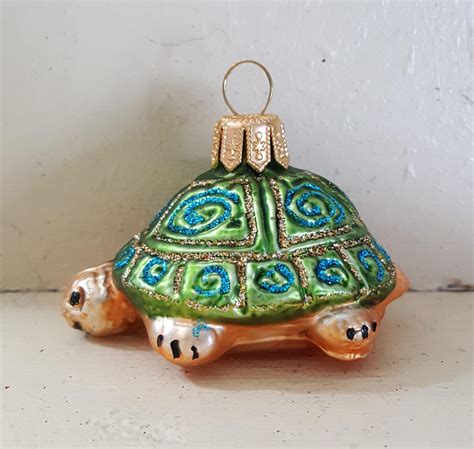 Blown Glass Tortoise Glass Christmas Ornament Made In Poland Etsy Uk