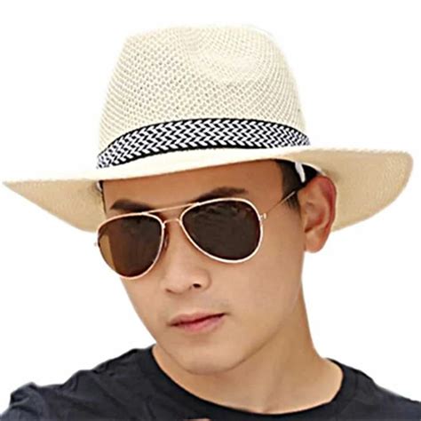 Men Unisex Summer Beach Straw Sun Hat Ethnic Vintage Extra Large Wide