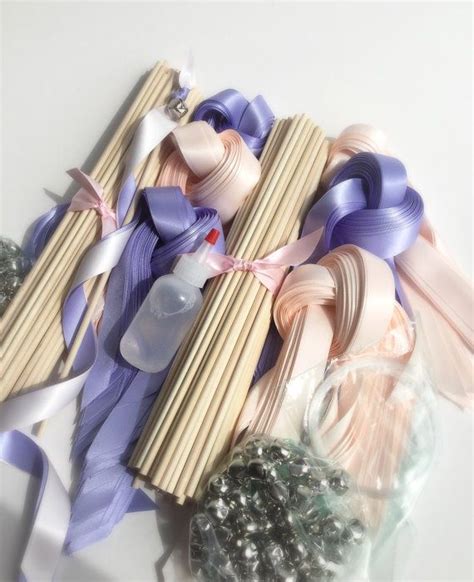 200 Diy Wedding Wand Kit Your Choice Of Ribbon Color Etsy Diy