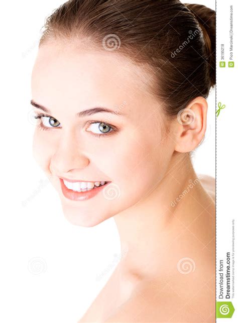 Attractive Naked Woman Closeup On Face Stock Photo Image Of Girl