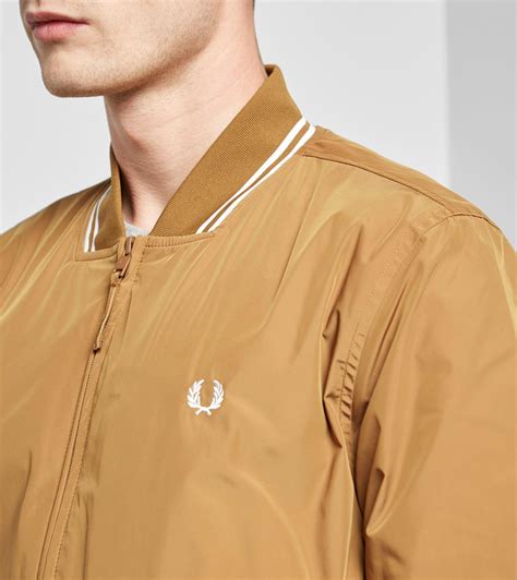 Lyst Fred Perry Tipped Bomber Jacket In Brown For Men