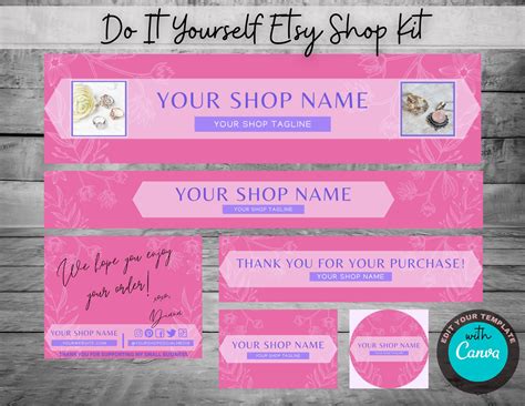 Editable Etsy Banner Etsy Shop Graphics Etsy Branding Kit Etsy Shop