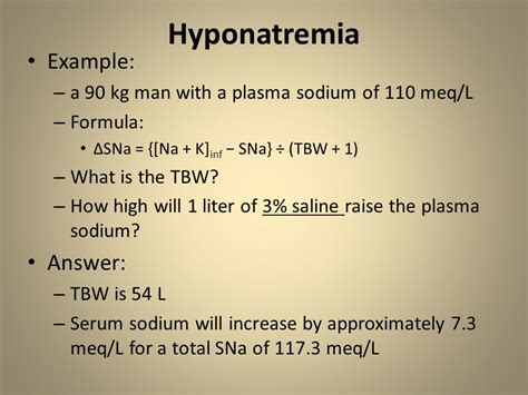 Poids Léger Diagnostiquer Tentacule Correction Of Hyponatremia Prêcher