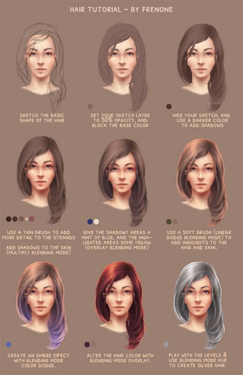 Step seven if you already have no regrets about the colour how have chosen for you hair, you can proceed unaffected through this section, however, even so it may be worthwhile reading this section, to pick up one of the most useful little tools in photoshop imho!. How to draw hair - tutorial (using Photoshop) by frenone ...