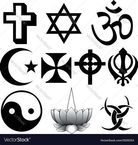 Different Religions Symbols Royalty Free Vector Image