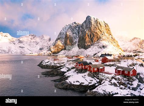Hamnoy Lofoten Islands Norway Winter View At Sunrise Stock Photo Alamy