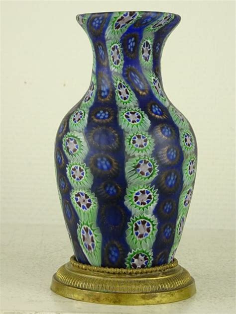 Fratelli Toso Millefiori Glass Vase With Brass Mounted Catawiki