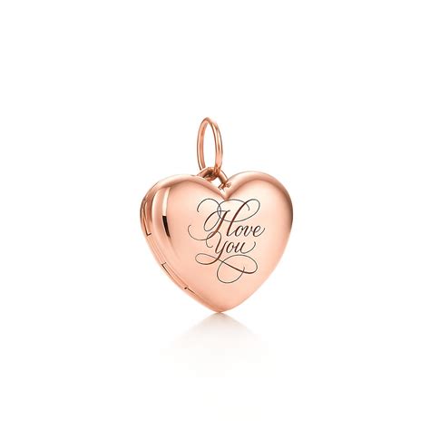 I Love You Heart Locket In 18k Rose Gold Small Tiffany And Co
