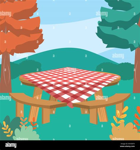 Picnic Table Design Food Summer Outdoor Leisure Healthy Spring Lunch