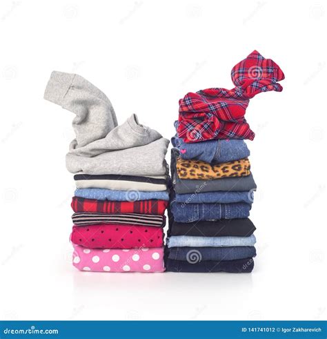 Stack Of Clothing Stock Photo Image Of Stack Laundry 141741012