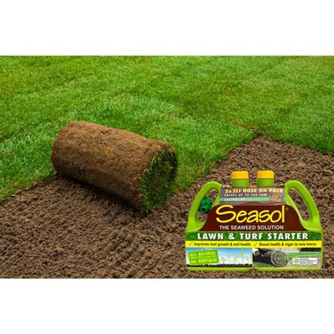 seasol 2 x 2l hose on lawn and turf starter twin pack bunnings australia