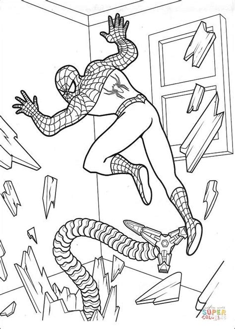 Free printable octopus coloring page. A tentacle is following Spider-man coloring page | Free ...