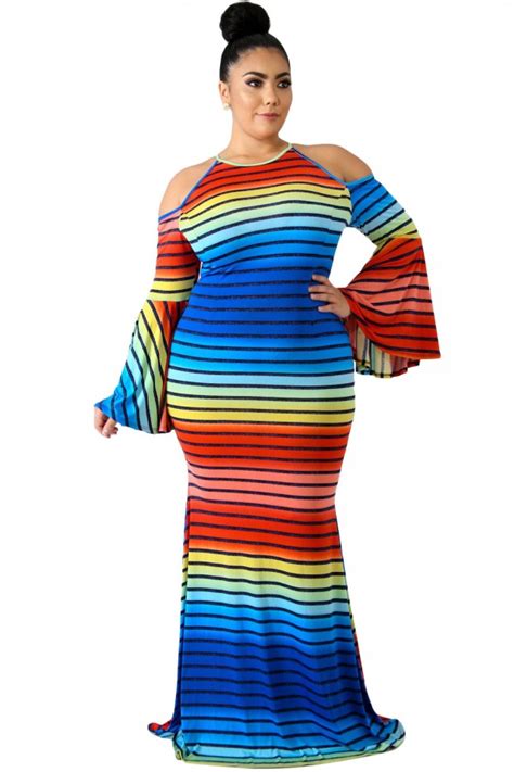 Rainbow Plus Size Dresses Attire Plus Size