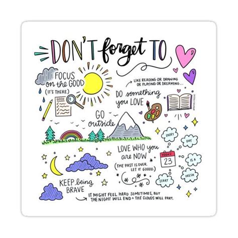 Self Care Ideas Positively Present Sticker By Dani Dipirro
